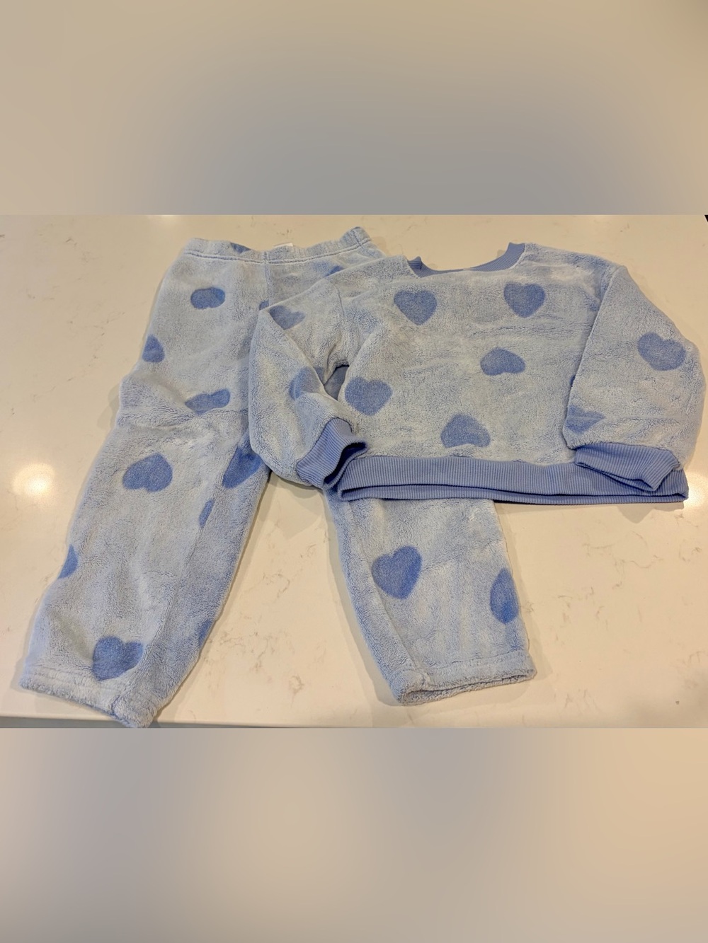 Nordstrom Light Blue Heart Plush Lounge Set